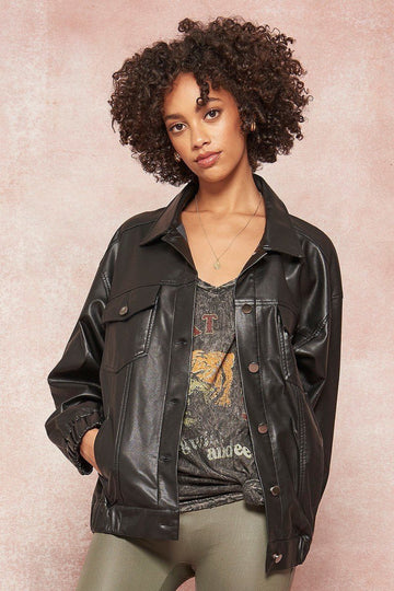 Chaqueta de cuero sintético